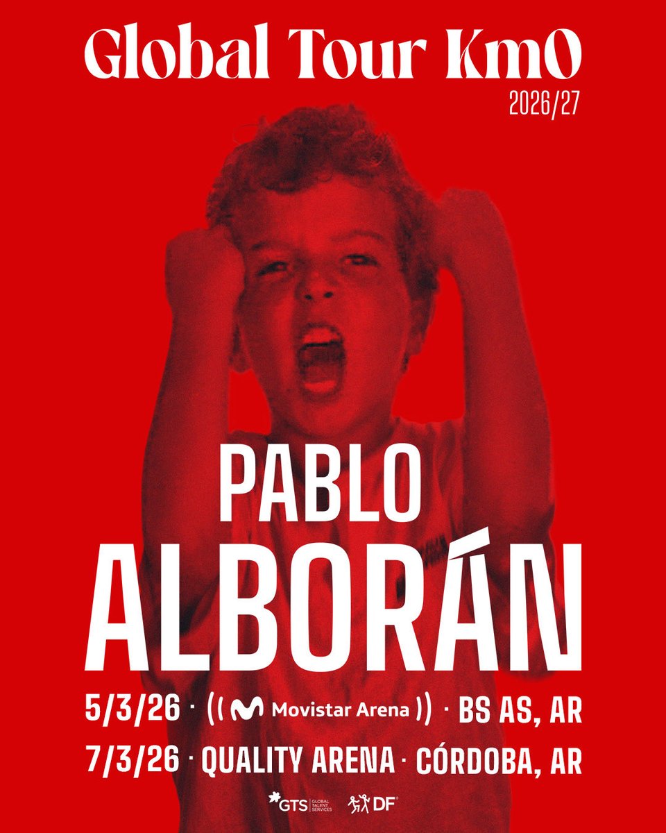 Pablo Alborán vuelve a Argentina con su Global Tour KM0 🚘

Después de un año de silencio creativo, el cantautor español regresa con nuevo álbum, nueva gira y toda la emoción que lo caracteriza 💥

📍 5 de marzo, Movistar Arena, Buenos Aires
📍 7 de marzo, Quality Arena, Córdoba