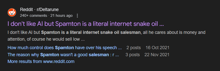 We are all SPAMTON 

Internet snake oil salesman.