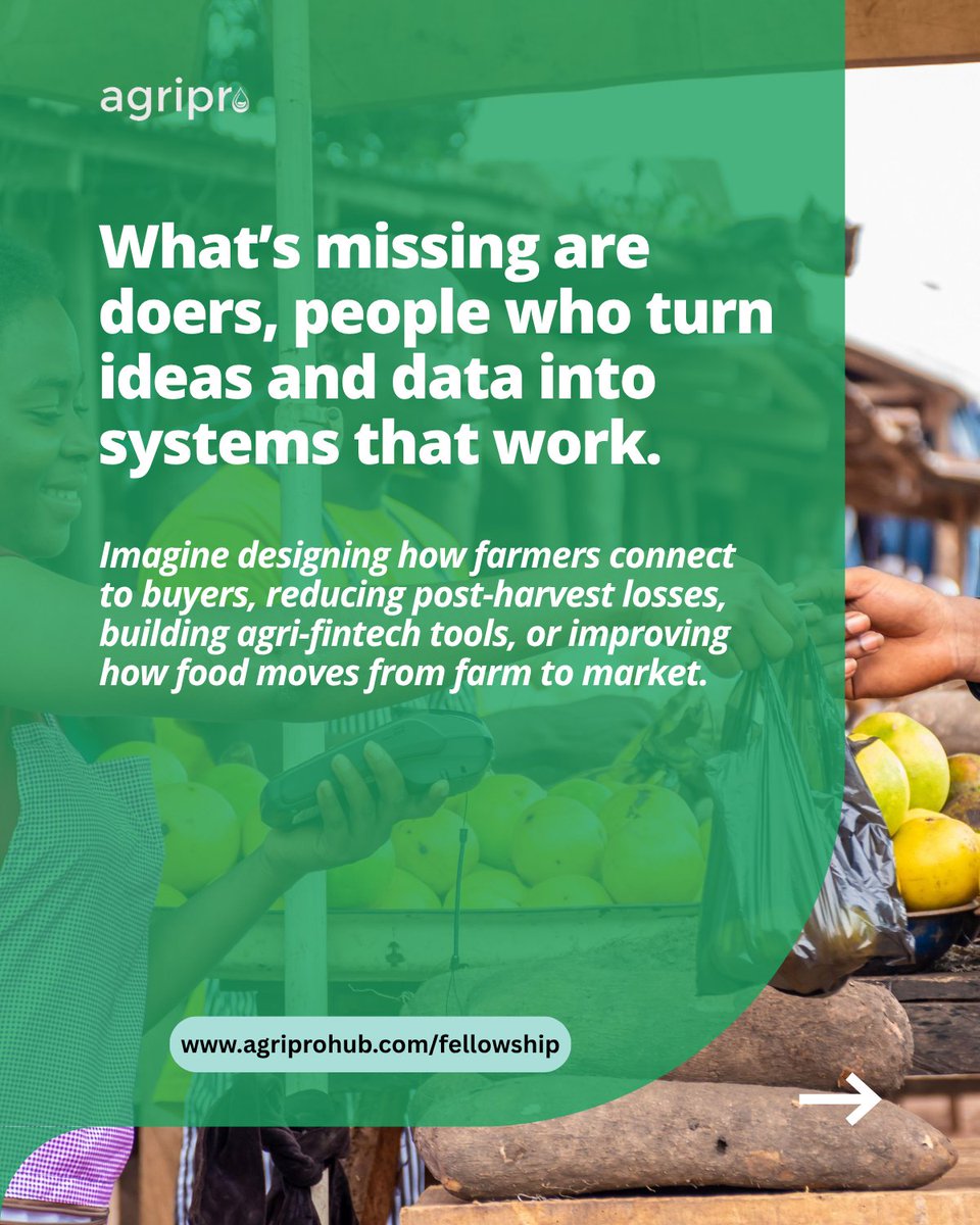 Agriprotweet's tweet photo. Be part of the AgriPro Fellowship &amp; Internship track and make real impact across Africa’s food systems.
Only 50 spots available — apply by Oct 24.
Sign up: https://t.co/kVvaJVQtGX https://t.co/67MXchLIiQ