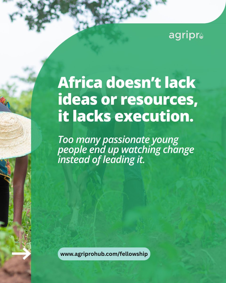 Agriprotweet's tweet photo. Be part of the AgriPro Fellowship &amp; Internship track and make real impact across Africa’s food systems.
Only 50 spots available — apply by Oct 24.
Sign up: https://t.co/kVvaJVQtGX https://t.co/67MXchLIiQ