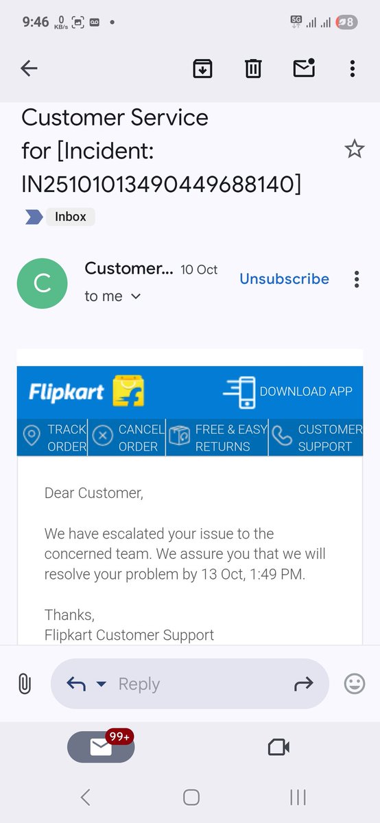 AbhitSharma1's tweet photo. @flipkartsupport @_Kalyan_K @jagograhakjago From 23rd september, i had complained multiple no. Of times. Many times complaints have been taken but no resolution is being provided. Resolution timeline is being continuously increased for the last 5 days. https://t.co/ghQappdoi5