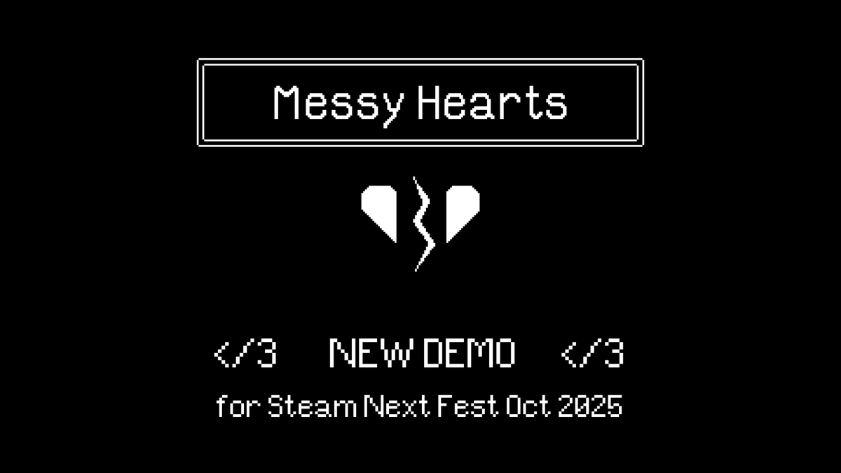 ls_bhgames's tweet photo. Any #visualnovel fans out there in the indie game space? Our VN, Messy Hearts, is participating in Steam Next Fest!

Check out the free demo for pixel art, a retro comic-style interface, and big moods:
https://t.co/Nbq631KYuD https://t.co/JIq54bu5ls