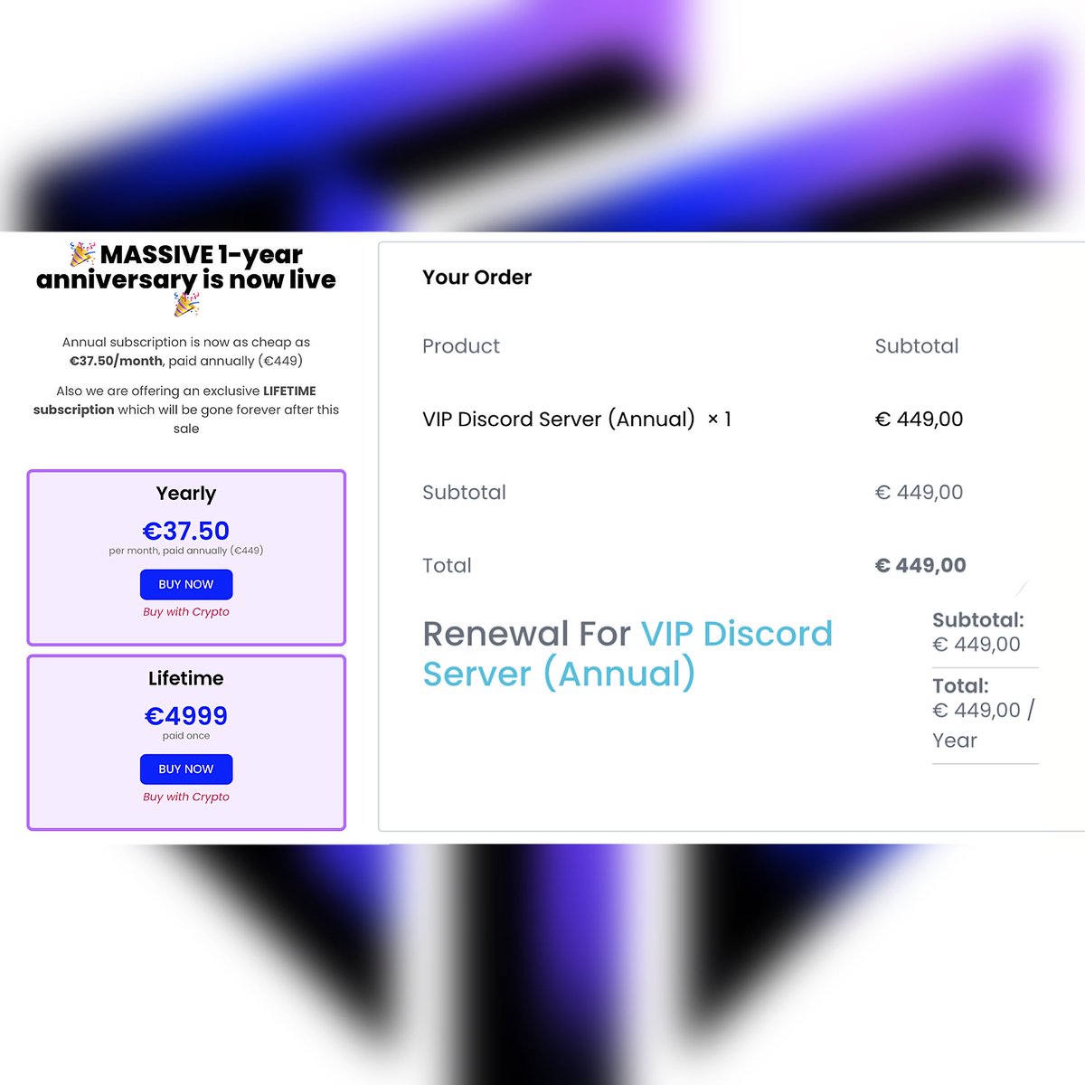 1 year of TCT with <a href="/Larskooistra_/">The Composite Trader</a> and all the other traders already!

If you’ve thought about it but never joined the private discord, there is a 1 year anniversary sale right now!!!

This guy changed my view on trading forever, worth joining!

I just renewed my subscription 🤝🏻