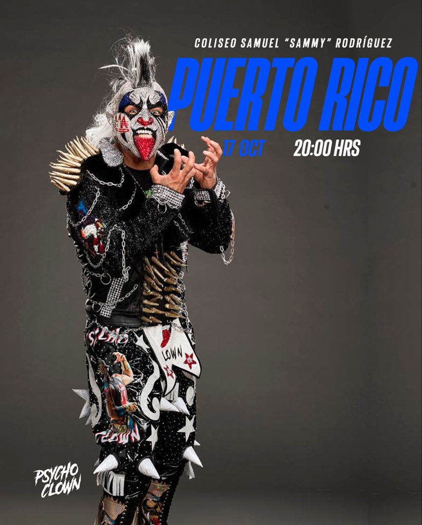 🇵🇷PUERTO RICO | HOY 17 de octubre, llega la Potencia Mundial de la Lucha Libre! Listos? Nos vemos 🤘🏼🤡
-
🇵🇷PUERTO RICO | TODAY October 17th, the World Power of Lucha Libre arrives! Are you ready? See you there 🤘🏼🤡