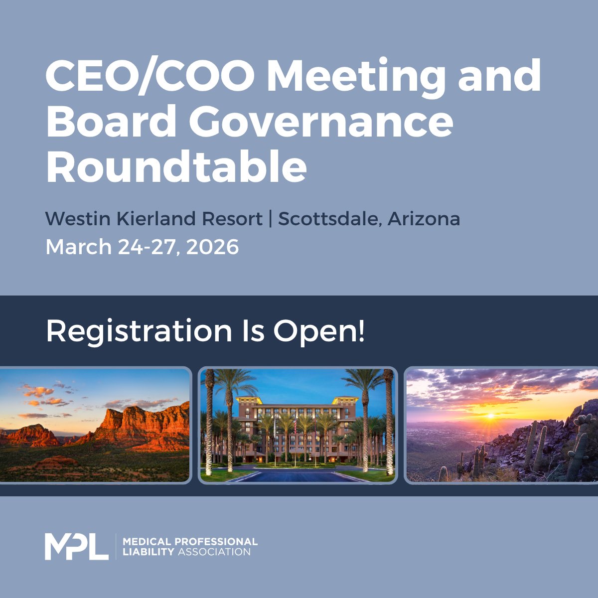 2026 CEO/COO Meeting and Board Governance Roundtable registration is open! Register for the CEO/COO Meeting: bit.ly/3ITxwHU. Register for the Board Governance Roundtable: bit.ly/3LgMRmn.