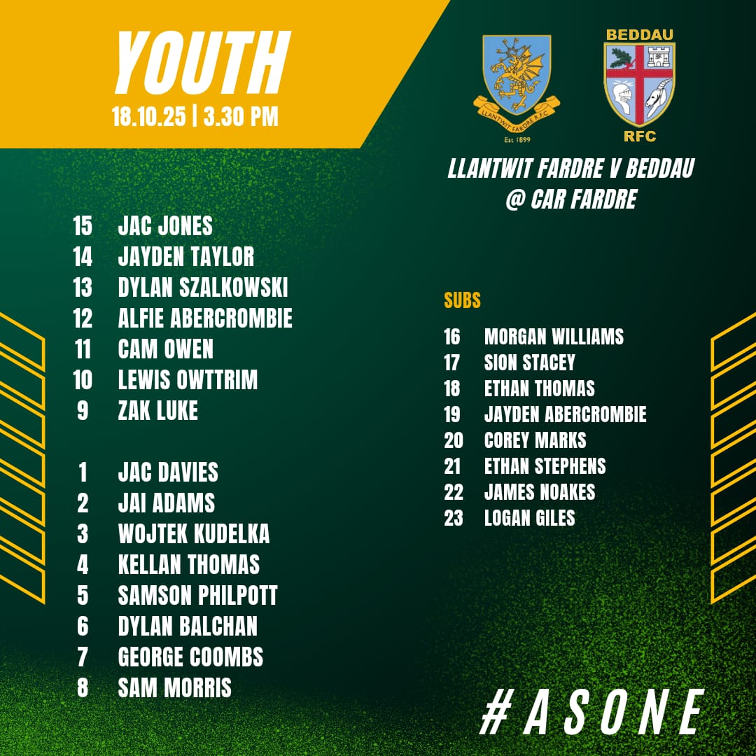 BeddauRFC's tweet photo. And last, but not least, here are our other two squads wearing the Green &amp; Gold tomorrow....... https://t.co/xqsbk7MSxA