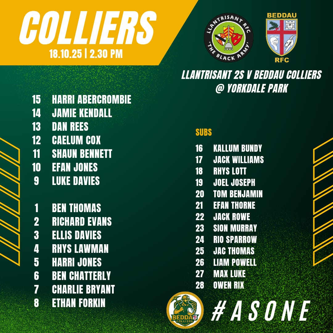 BeddauRFC's tweet photo. And last, but not least, here are our other two squads wearing the Green &amp; Gold tomorrow....... https://t.co/xqsbk7MSxA