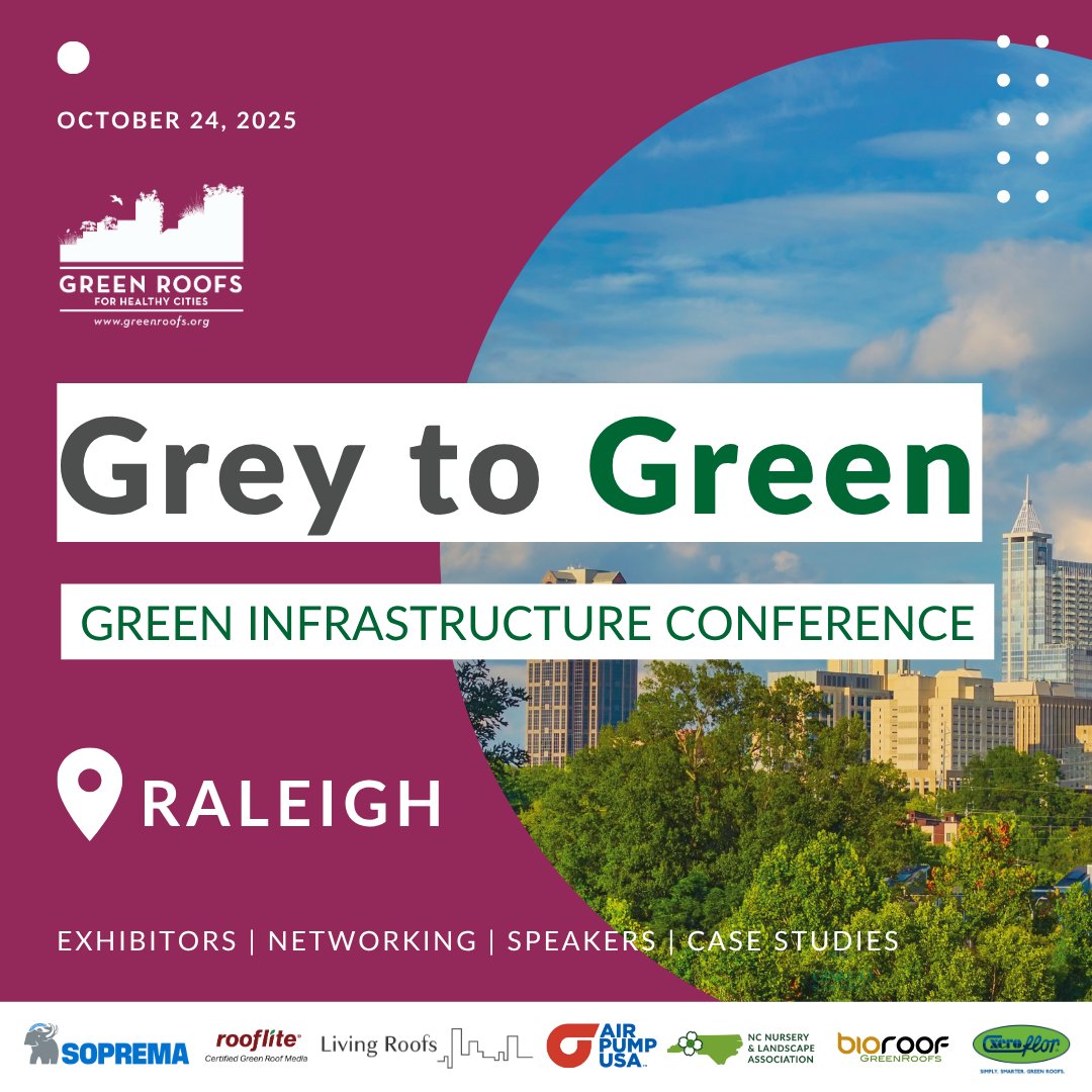 The Raleigh Grey to Green Conference is on October 24, 2025! This full-day event will convene architects, landscape architects, policymakers, and green infrastructure professionals to explore the latest innovations in sustainable design. 

Learn more: site.pheedloop.com/event/raleigh2…