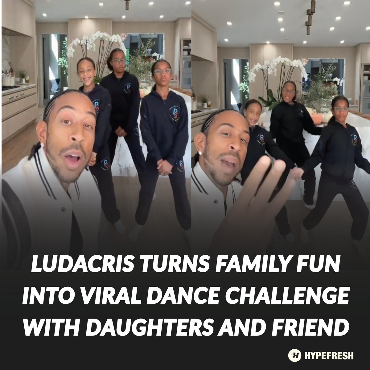 HypefreshC's tweet image. Ludacris &amp;amp; his daughters launch a viral dance challenge with a friend. Their living room routine, set to his track "OMG," is pure, infectious joy for the whole family.

#Ludacris #Viral #DanceChallenge #FamilyGoals #OMG 

🔗 Tap to see more – hypefresh.com/ludacris-turns…