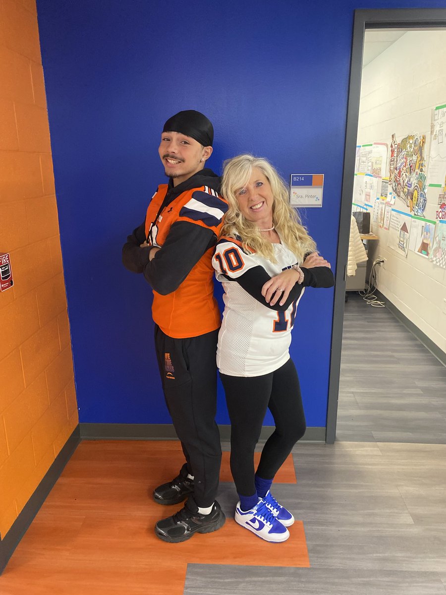 Today is honor an inspirational teacher/staff member day for Titan Football!Thank you teachers for being a part of this yearly tradition and having a positive impact with our student athletes! Andre Alexander with his inspirational teacher Mrs. Pinter!