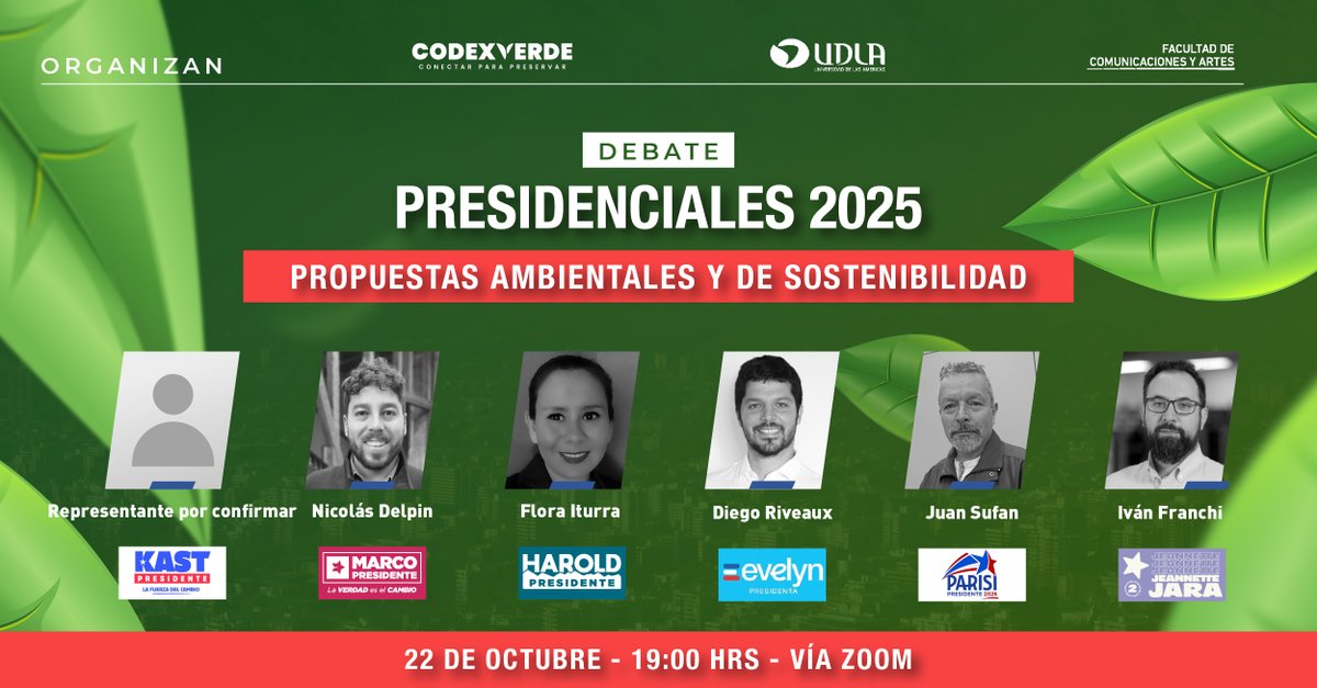 Codexverde (@codexverde) on Twitter photo 🌍Te invitamos a participar en este #debate donde representantes de los principales comandos presidenciales expondrán las propuestas ambientales, climáticas y de sostenibilidad.
Inscripciones👉bit.ly/3Wc1xFU
👀#debatepresidencal <a href="/delpin_nicolas/">Nicolás Delpin</a> <a href="/Ribolt/">Diego Riveaux Marcet</a> <a href="/Juanpablosufan/">Juan Pablo Sufan</a> 🌍Te invitamos a participar en este #debate donde representantes de los principales comandos presidenciales expondrán las propuestas ambientales, climáticas y de sostenibilidad.
Inscripciones👉bit.ly/3Wc1xFU
👀#debatepresidencal <a href="/delpin_nicolas/">Nicolás Delpin</a> <a href="/Ribolt/">Diego Riveaux Marcet</a> <a href="/Juanpablosufan/">Juan Pablo Sufan</a>