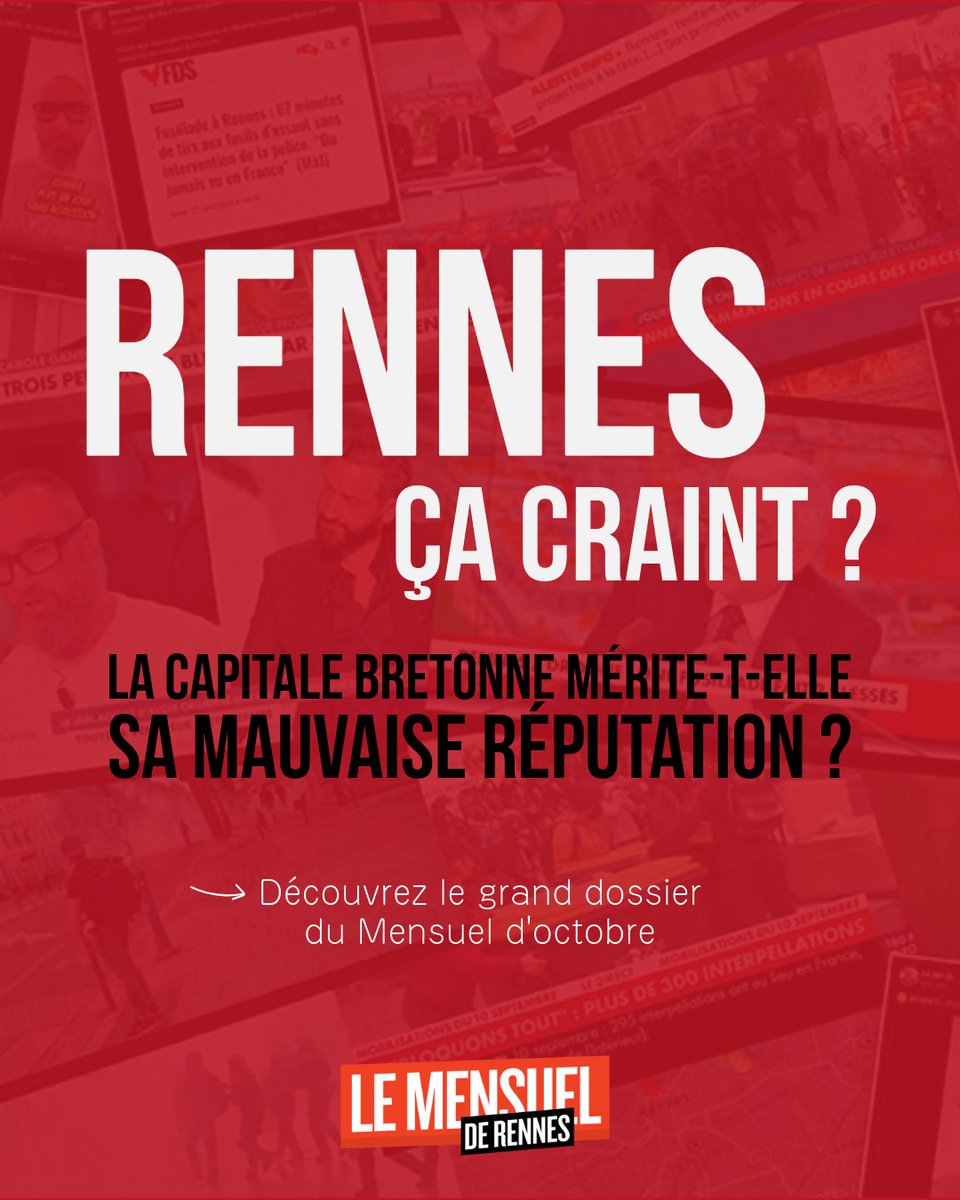 MensueldeRennes's tweet image. « Rennes, ça craint » 😰

Violences en marge des manif, narcotrafic, polémiques politiques... 

Notre ville mérite-t-elle sa mauvaise réputation ? 🔍

👉🏼 Découvrez notre enquête dans Le Mensuel de Rennes d&apos;octobre : urlr.me/3yJKZ  !

#rennes #mensuelderennes #bashing
