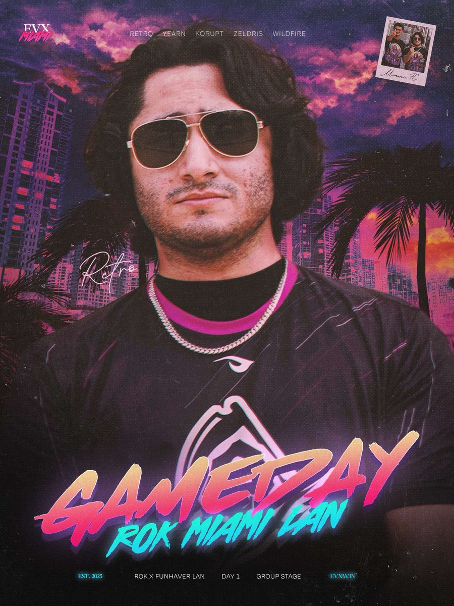 TeamEvictix's tweet photo. Different city, same mission.
Follow us through Game Day 1 of the Miami LAN. It’s time to set the tone @Funhavergg @ROKesports 🌴
#EVXWIN #VALORANT #EVX #EVXMiami #funhaver https://t.co/RikNooLP5L