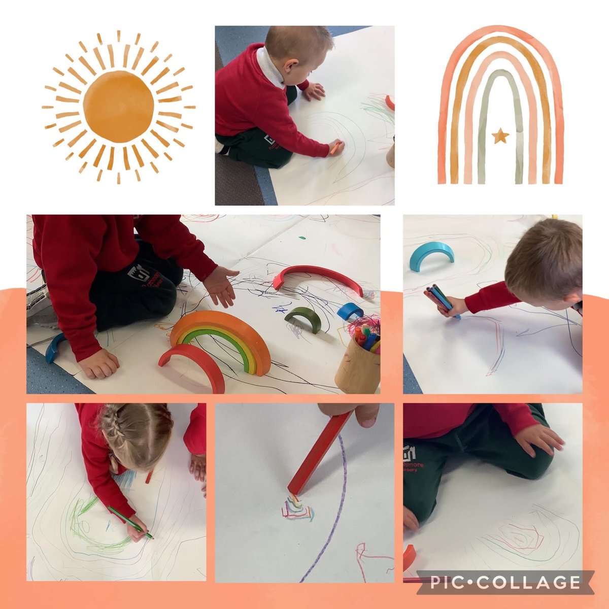 Our Nursery children have been exploring rainbows and getting creative with lots of colourful drawings. The children made rainbows of all different shapes and sizes! 🌈 🎨
