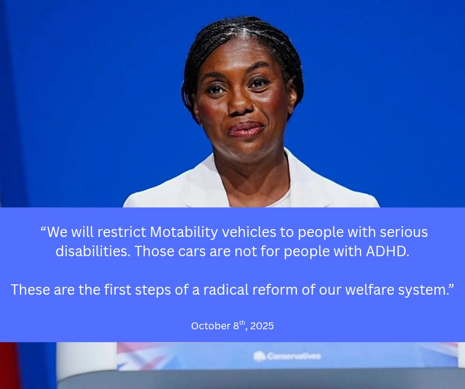I welcome the Chancellor following our lead on Motability – but more needs to be done.

We’ll stop people with low level mental health conditions getting cars and stop taxpayers funding luxury Motabiltiy vehicles.

Only <a href="/Conservatives/">Conservatives</a> are committed to serious welfare reform.