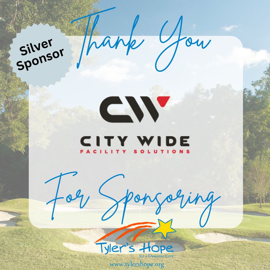 TylersHope's tweet image. 🏙️ Huge thanks to City Wide Facility Solutions for being a Silver Sponsor of our 20th Anniversary Hope Weekend! 🌟

Your partnership helps us fund research, raise awareness &amp;amp; bring hope to those affected by dystonia. 💙

#TylersHope #HopeWeekend #FundACure #DystoniaAwareness