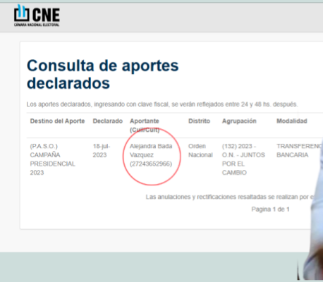 🟥⚠️✅ Otra Espert. Patricia Bullrich, financiada por Fred Machado. Vidal Bada Vázquez (Lácteos Vidal) es socia de Machado y dueña de una flota de aviones utilizados por narcos, aportó 3.073.354 de dólares a la campaña "Patricia Bullrich Presidenta 2023". Así figura en la CNE.