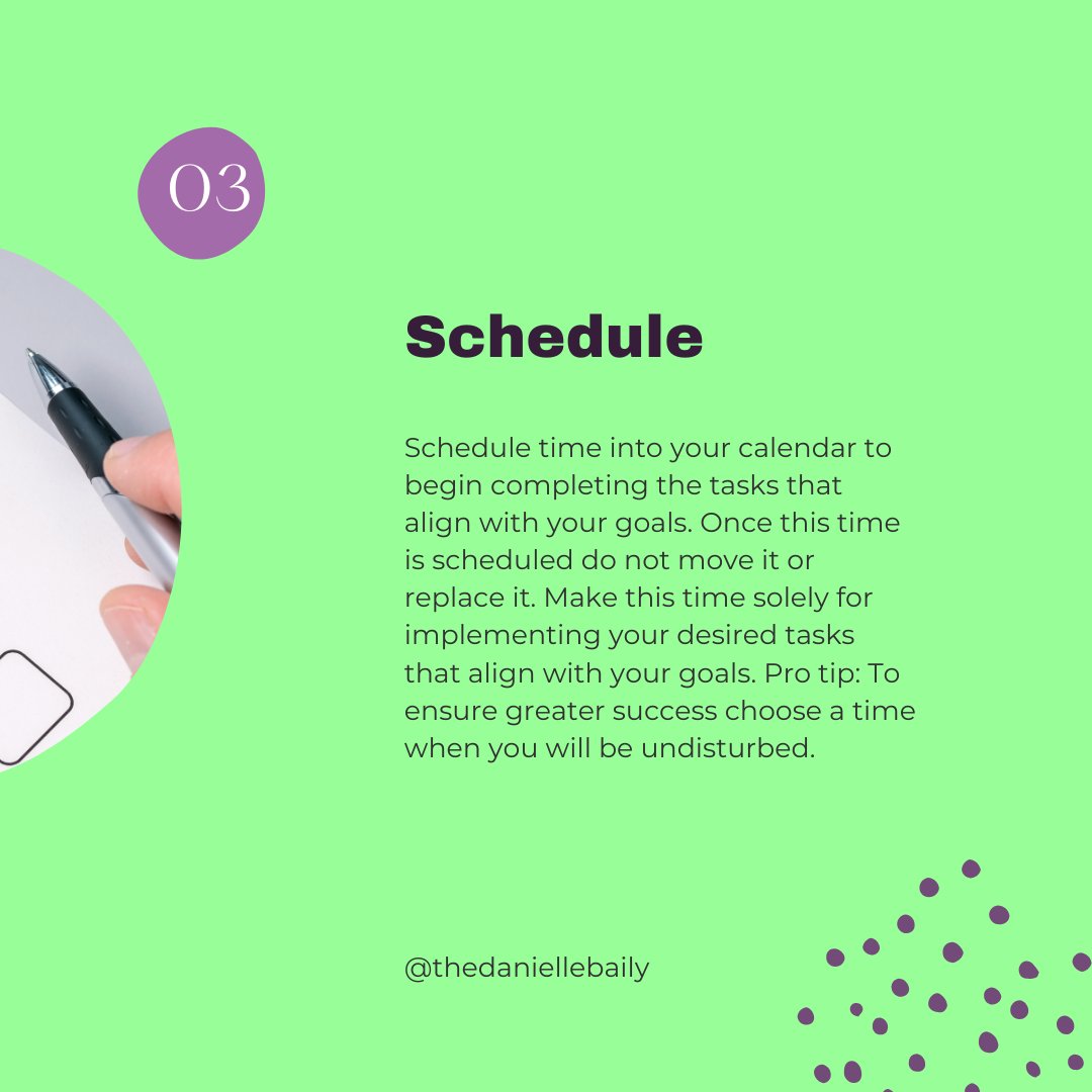 danibaily's tweet image. Do you want to be successful in the implementation of your plan? Follow these tips! 

#TimeManagement #TaskManagement  #ProcessGeneration #Prioritization #Implementation #Consistency #BuildConsistentHabits #AchieveMoreInLessTime #WorkSmarterNotHarder  #DoneList #ProductivityBoost