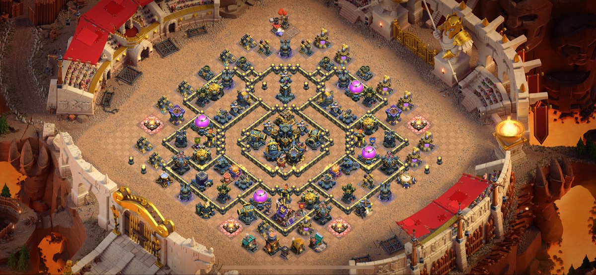 Sado_CoC's tweet image. Here’s a base that’s been working quite well for me 🙌
The main idea was to bait the Log Launcher

Link: link.clashofclans.com/en?action=Open…

#ClashOfClans #FreeBase #LegendLeague #RankedMode
