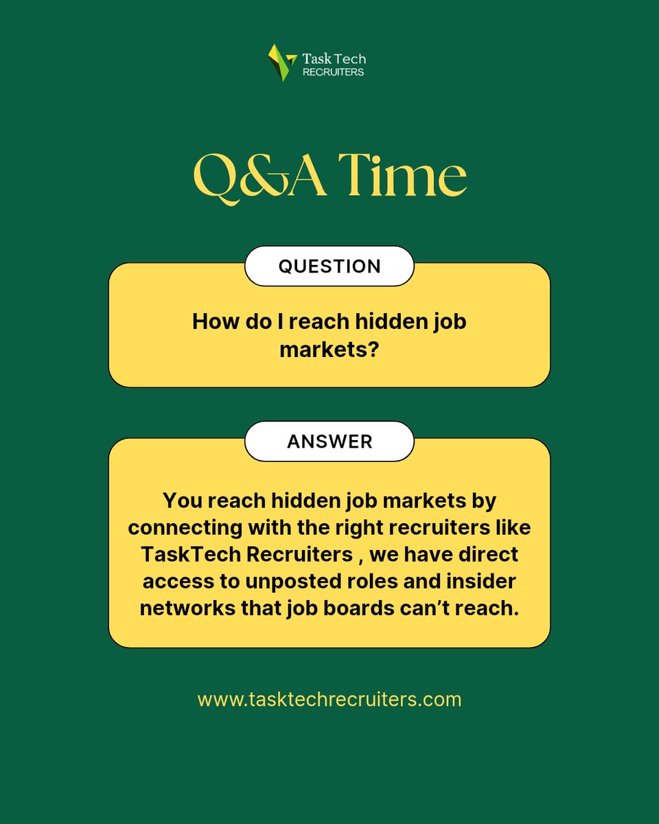 tasktechrecruit's tweet image. Looking for jobs beyond job boards?
Over 70% of roles are never posted online.
TaskTech Recruiters connects you straight to those hidden opportunities. 

tasktechrecruiters.com

#HiddenJobs #TaskTechRecruiters #CareerGrowth  #TechHiring