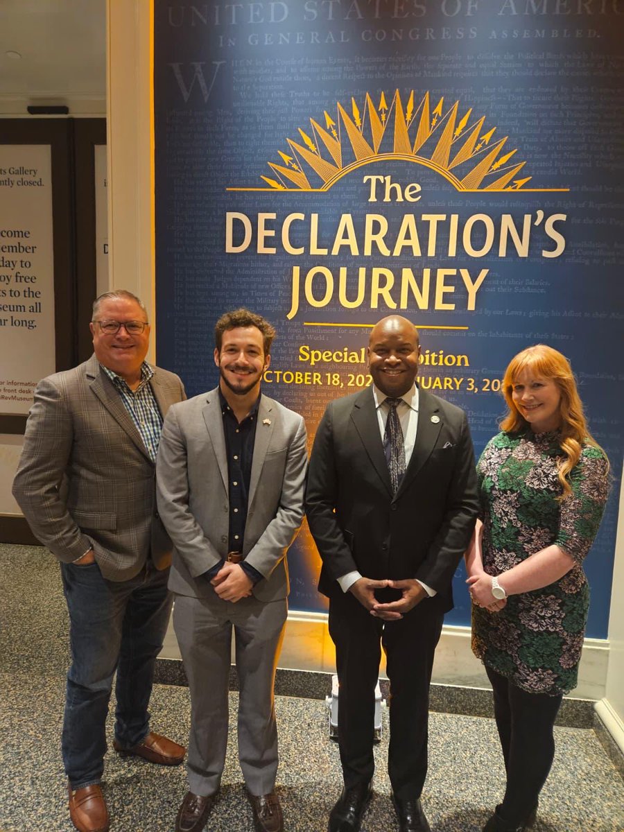 IrelandinNY's tweet photo. Congratulations to the @AmRevMuseum on your new exhibit “The Declaration’s Journey” - a fantastic telling of the story the Declaration of Independence and it’s impact across the world, including Ireland. Great to see some exhibits from the @NMIreland and to hear the cúpla focal in the exhibition too!

It was a great night marking this important launch and connecting with our friends in Philadelphia.