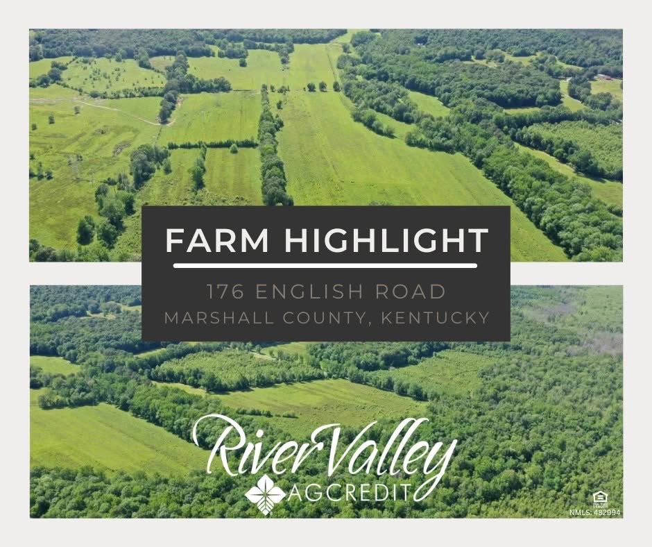 🌾 Looking to invest in farmland?
River Valley AgCredit is here to help you finance this 176-acre farm in Marshall County, Kentucky listed by Harris Auction.
📞 Call us at 877-422-4203 or stop by your local office to learn more. 
💻Apply online: RiverValleyAgCredit.com