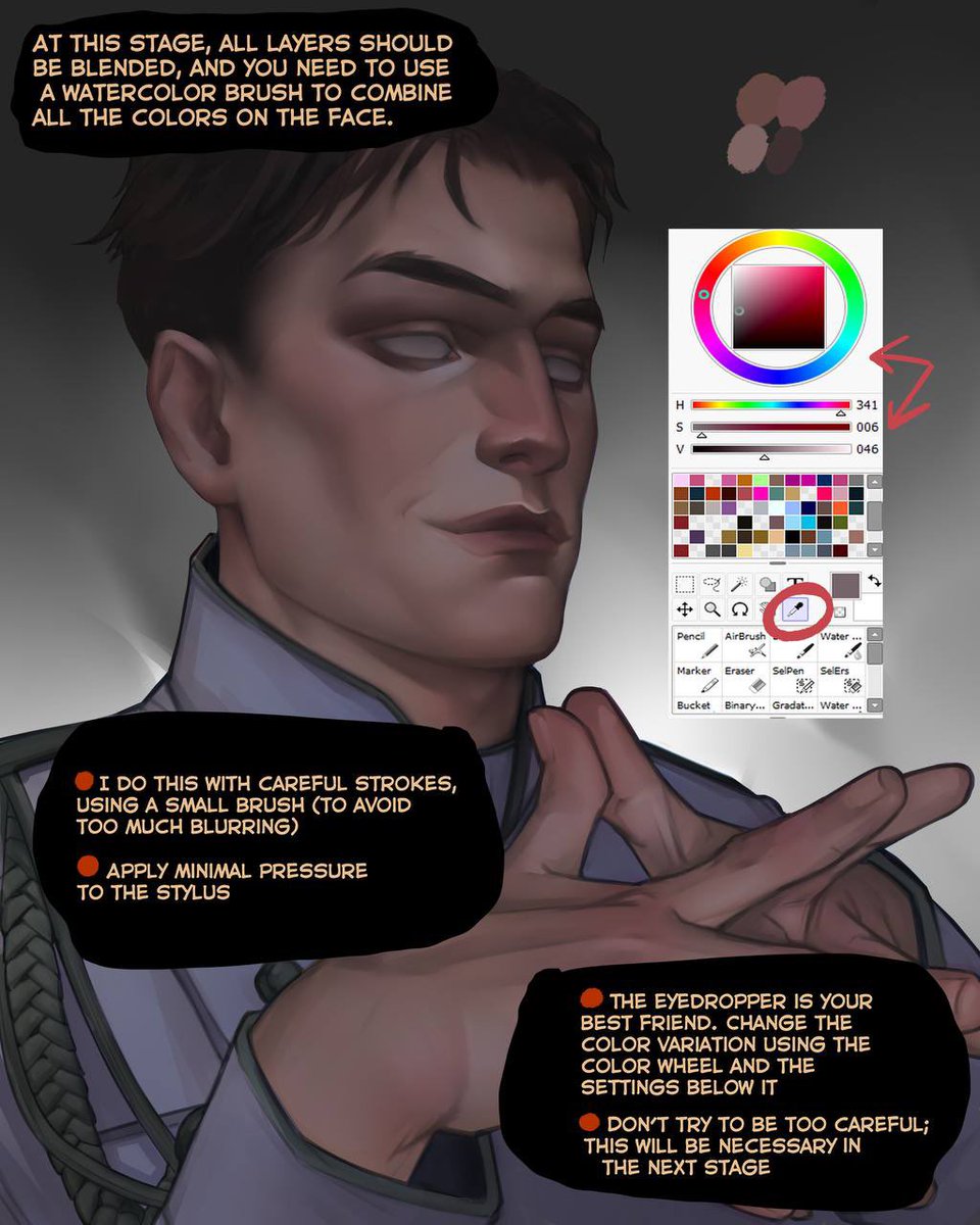 polinagipp's tweet image. #tutorial #tutorialpaint #wipart
Part II
Make contours more precise and work with contrast!
After the first step all layers should be merged :>
Continued below🔻