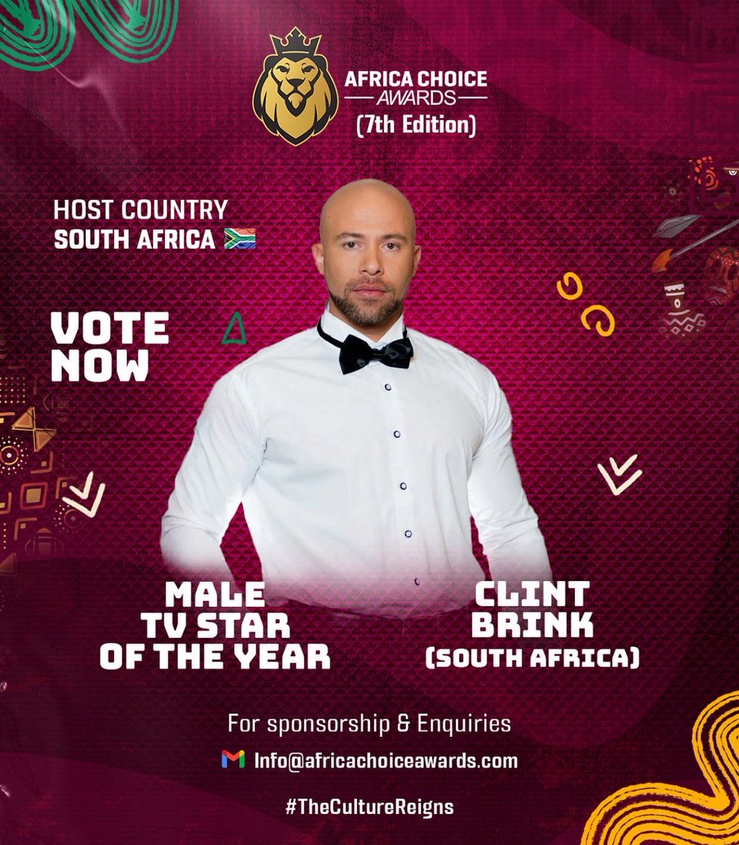 2 nominations in a month 🙌🏽
Thank you <a href="/AfricaChoiceAwd/">Africa Choice Awards</a> for the great nomination. Playing Gavin Salat on #KOJ3 was definitely one of my career highlights.

To everyone who loved the character and the series feel free to offer your support by voting here - elfrique.com/vote/vote_cate…