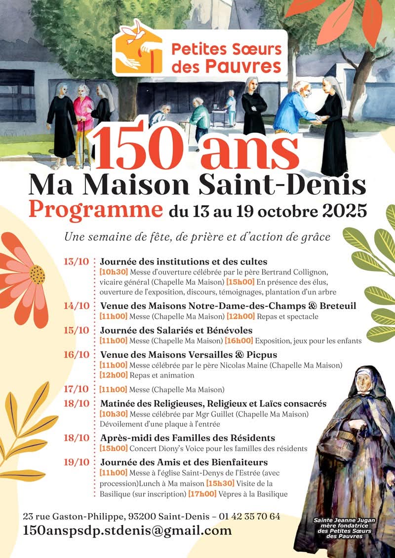 InfoEglise93's tweet photo. A #SaintDenis, depuis 150 ans, les Petites Soeurs des Pauvres prennent soin des personnes âgées démunies et les accueillent dans leur EHPAD "Ma Maison". Durant toute la semaine, elles ont célébré cet anniversaire avec les résidents, les amis et bienfaiteurs. https://t.co/TwqYrVjgm0