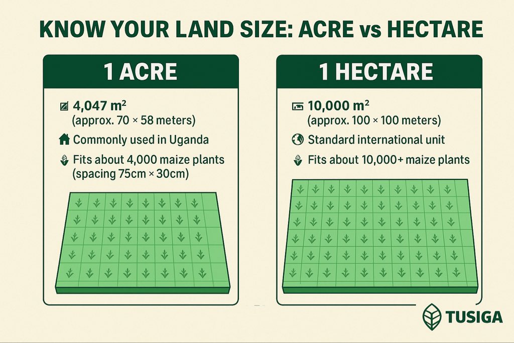 TusigaAgric's tweet photo. 🌍 Know Your Land Size
👉 1 Acre = 0.4 Hectares
👉 1 Hectare = 2.47 Acres

Better understanding = better planning! 🌱💡
#TusigaAdvisory #FarmSmart #TusigaAgriculture https://t.co/RehVlCmjdf