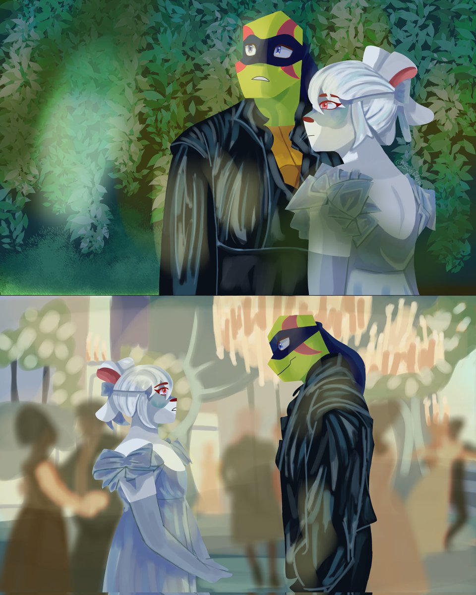 SunflowHamato's tweet image. AU LeosagixBridgerton
Masquerade ball 🩵🐇🐢🎭

#leosagi #leoxusagi #yuichiusagi #leochi #leoichi #rottmnt #samurairabbit