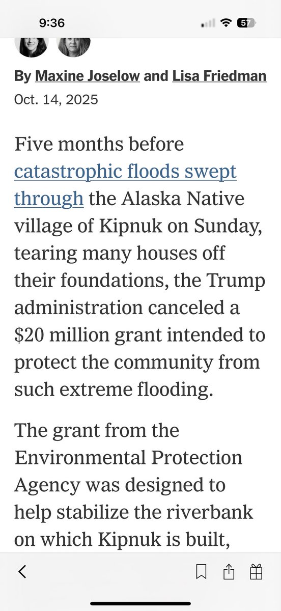 barnardfilm's tweet image. Real newspaper New York Times covering real news about Alaska flooding. Do your research before you shoot your mouth off denigrating media.