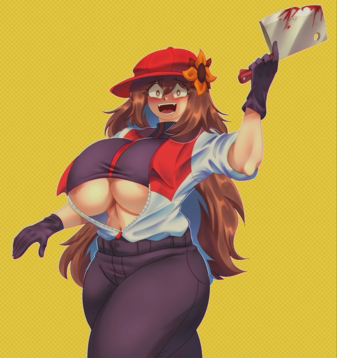 Yumiko Abe (@8yumiko_abe8) on Twitter photo I want to share this commission a close friend of mine did. They already posted it on their Twitter but this is a small edit that adds blood to the cleaver and the yellow background taking up the whole screen.
TLDR: I am very grateful that <a href="/lueduar_/">๐Ha-Lu-Ween๐(OPEN COMMS)</a> for going beyond perfection! I want to share this commission a close friend of mine did. They already posted it on their Twitter but this is a small edit that adds blood to the cleaver and the yellow background taking up the whole screen.
TLDR: I am very grateful that <a href="/lueduar_/">๐Ha-Lu-Ween๐(OPEN COMMS)</a> for going beyond perfection!