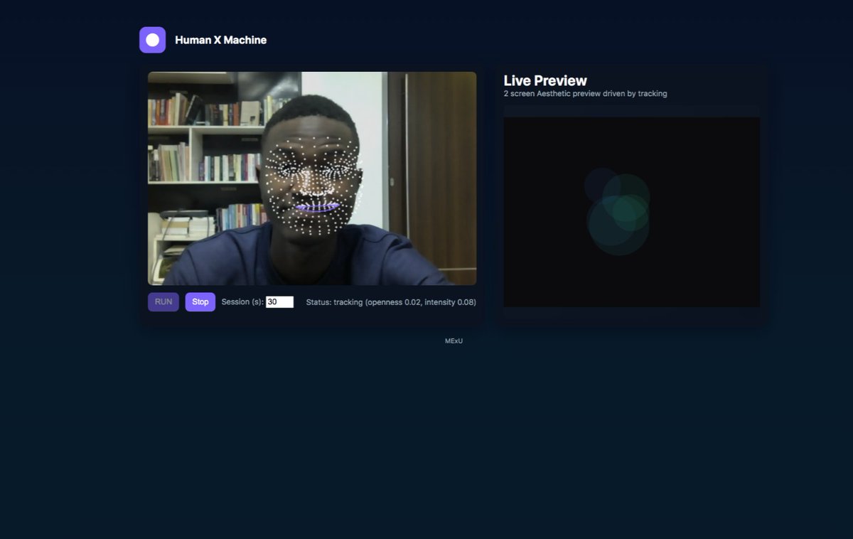 RasakAkorede1's tweet image. Phase 0.1 
I’m building a live AI art system that turns your facial emotions into a single, evolving digital painting, capturing your emotional journey in real time. #delta #humanandmachine #immersivemedia