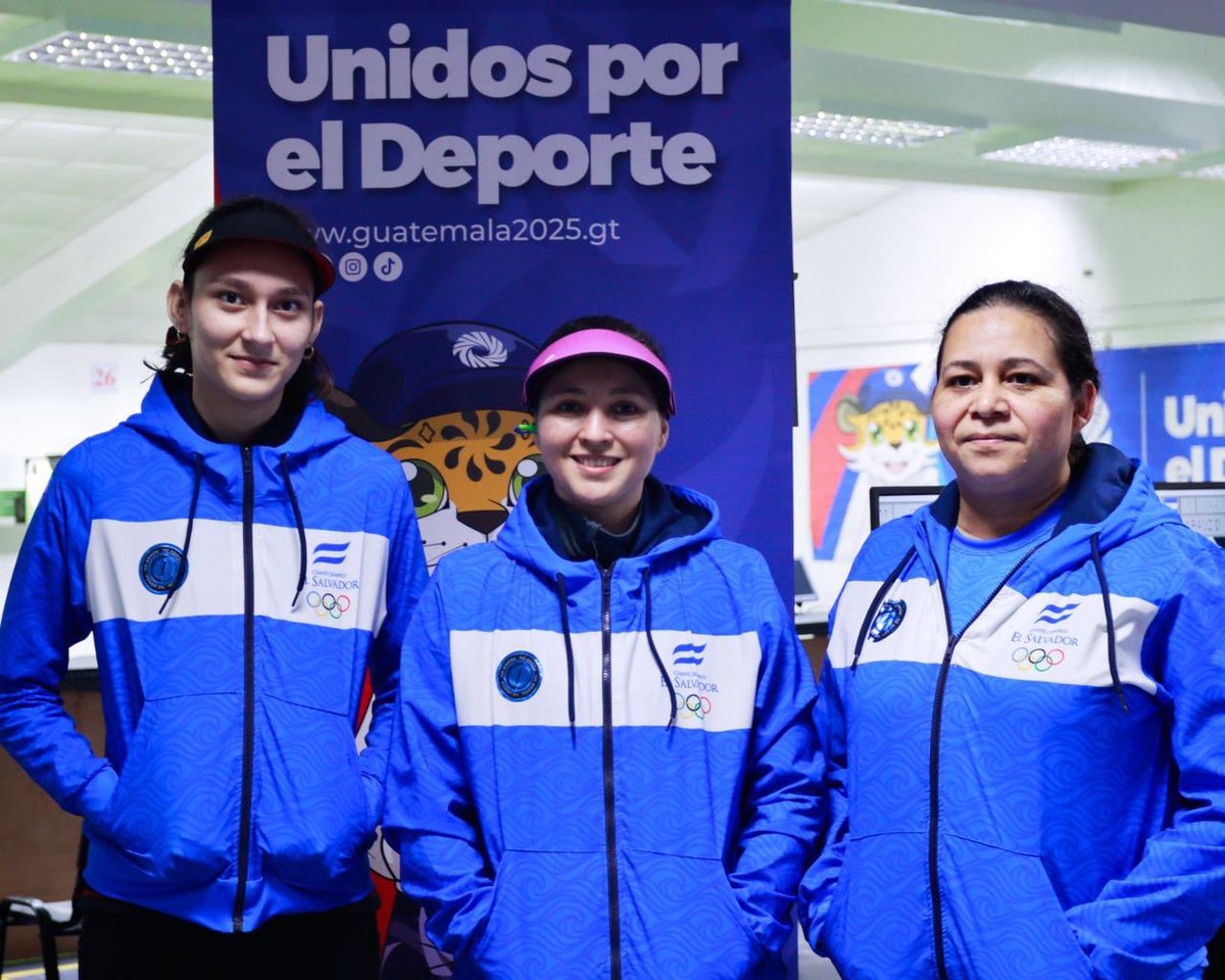 LLEGÓ LA PRIMERA MEDALLA PARA EL SALVADOR 🥈 🇸🇻 en el inicio de competencias en Juegos Centroamericanos Guatemala 2025. 

El equipo femenino de Rifle de aire 10mts ganó medalla de plata: Johana Pineda, Natalia Guardado y Verónica Rivas. 

📷 <a href="/TeamESA_/">Comité Olímpico ESA</a>