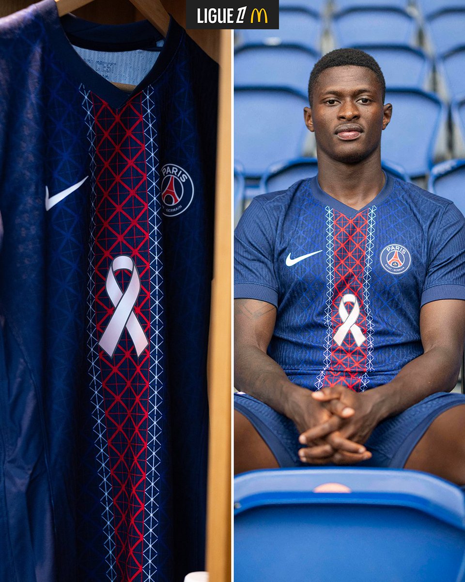 Ligue1_ENG's tweet photo. PSG will wear tonight a pink ribbon in their kit for the fight against breast cancer 🩷 https://t.co/5aWf6iHDtD
