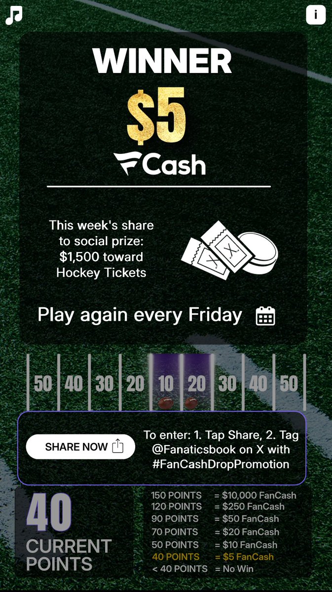 Play the #FanCashDropPromotion today

 fanatics.onelink.me/5kut/p6fykbjo