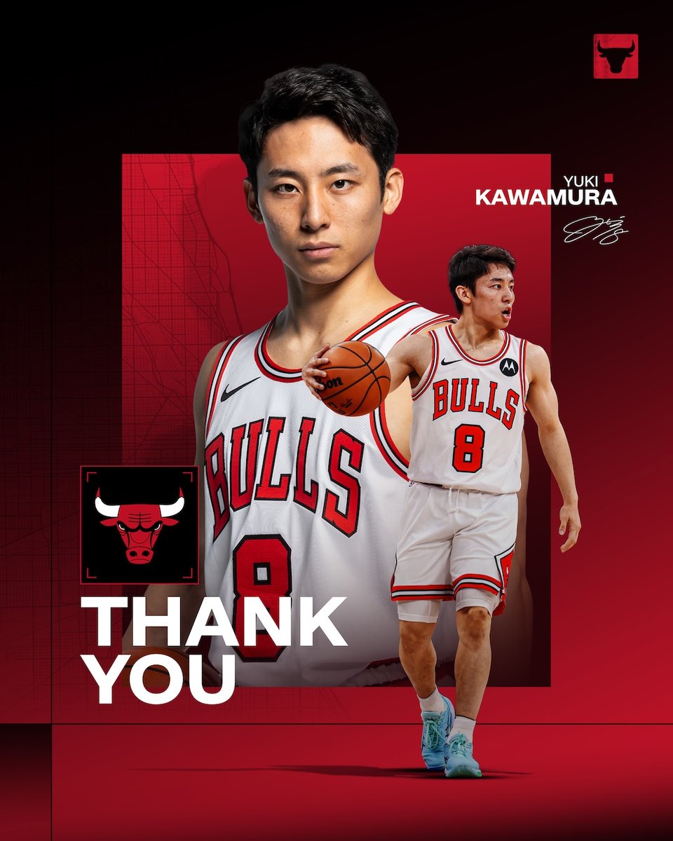chicagobulls's tweet image. Transaction: We have waived Yuki Kawamura.
Thank you and best of luck, Yuki.