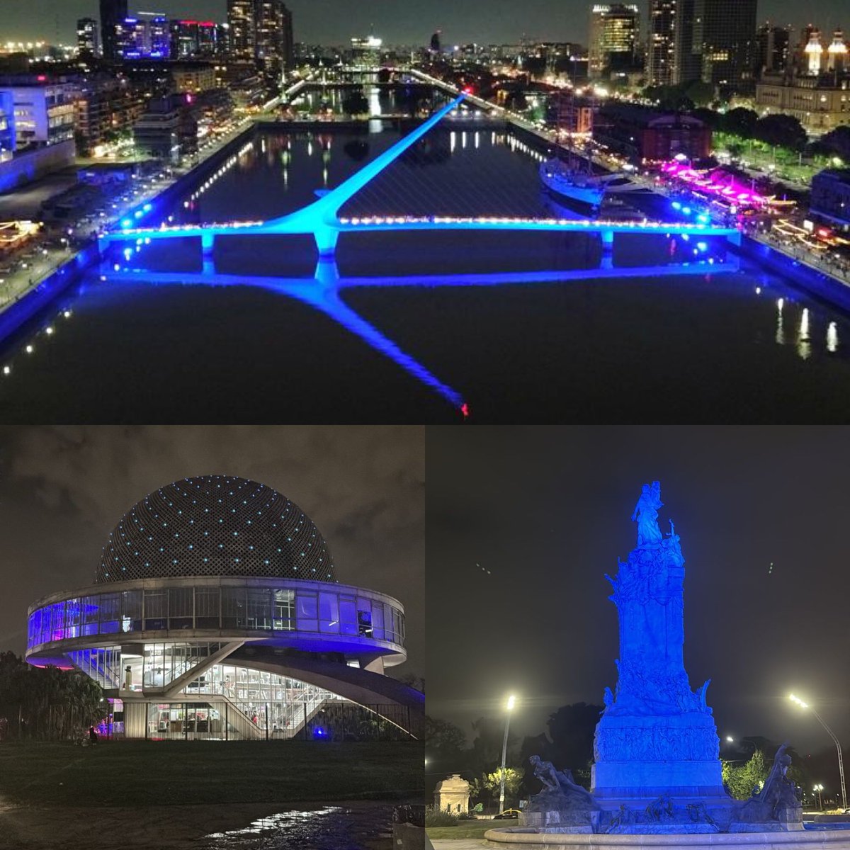 Por la noche, la Ciudad de Buenos Aires se vistió de azul por el 80 aniversario de la #FAO
🌉💡🌃

#DMA #FAO80