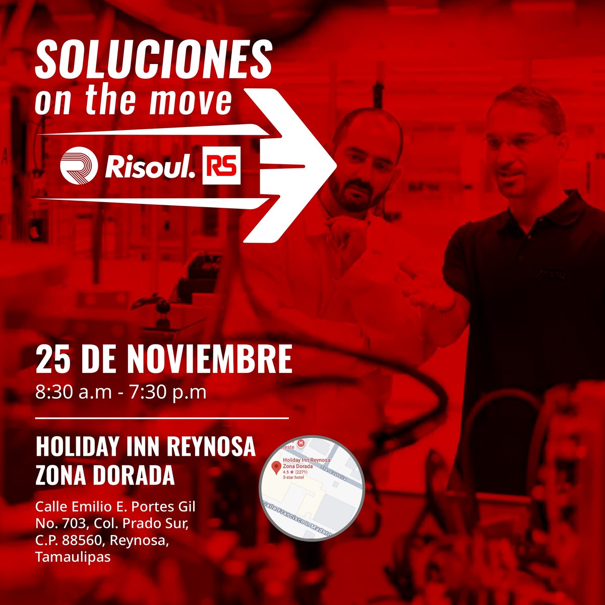 ¡Soluciones On The Move llega a Reynosa!  
Participa en el evento clave para líderes industriales y descubre las últimas innovaciones en automatización y operación inteligente.
Separa tu lugar: hubs.la/Q03P8_Yn0

#SomosRS #HacemosQueSucedaLoIncreíble #PorUnMundoMejor