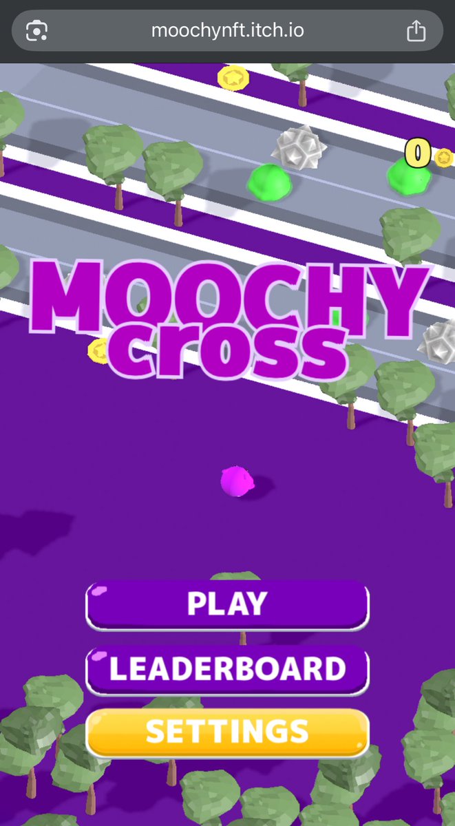 Our mini game is live now! Powered by <a href="/GDevelopApp/">GDevelop</a> 

Climb the leaderboards to be eligible on our upcoming mint!

Available on all devices, play now! 

moochynft.itch.io/moochy-cross