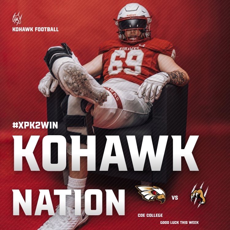 Thank you <a href="/StakerCOE/">Tyler Staker</a> for the graphic! <a href="/KohawksFootball/">Coe College Football</a>