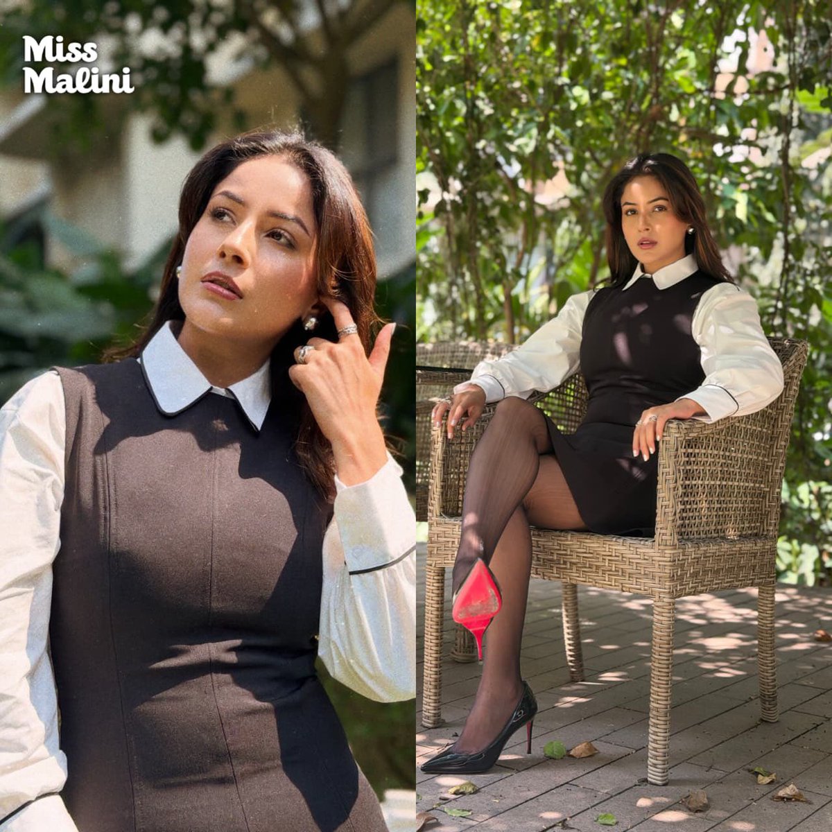 MissMalini's tweet image. @ishehnaaz_gill Commands the Scene in Chic Monochrome Power Look  ❤️✨

#MissMalini #ShehnaazGill