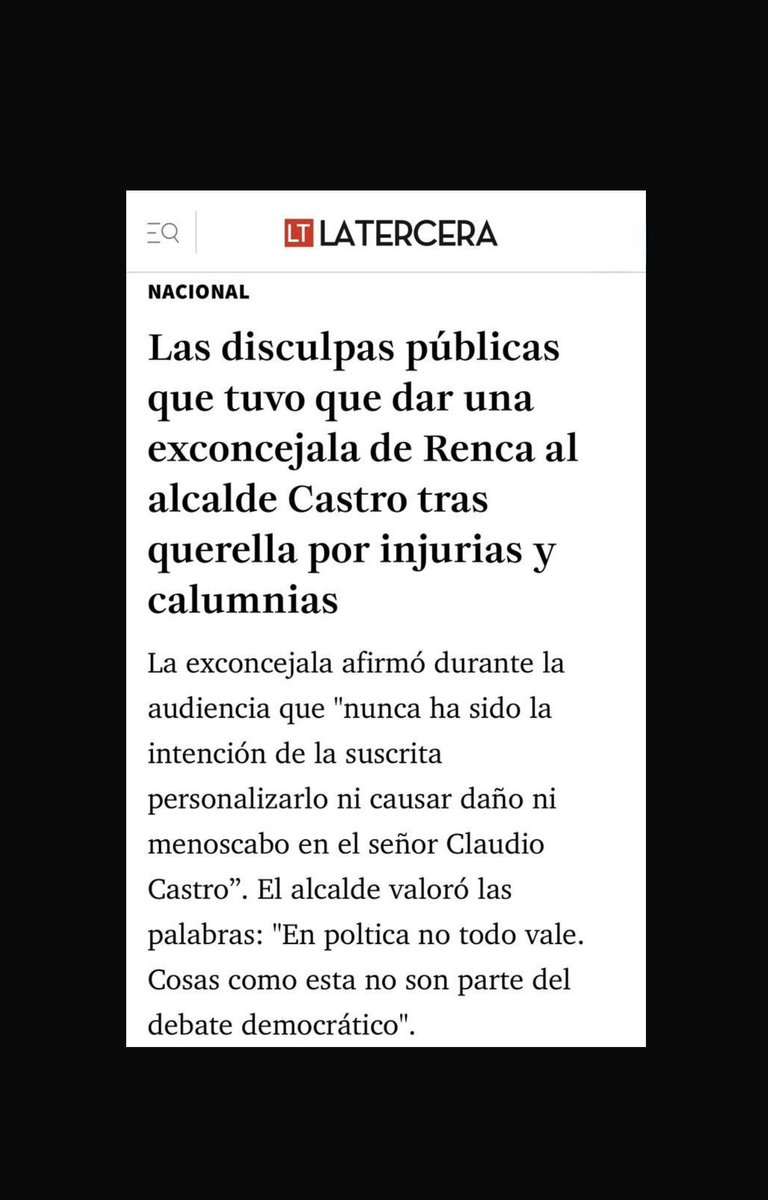 En plena campaña municipal, el 2024, la ex candidata a alcaldesa Camila Avilés difundió en programas radiales, televisivos y en sus redes sociales, graves acusaciones que involucraban a mi familia y a funcionarios municipales en acciones constitutivas de delito.

Nunca se