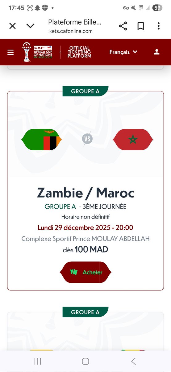 mimi_katoussa's tweet photo. @CAF_Online Franchement c’est abusé depuis 14h je n’ai réussi a accéder au site qu’à 17h30. Le match Maroc Zambie était disponible mais impossible d’acheter des places..... https://t.co/ko6SCVhNcC
