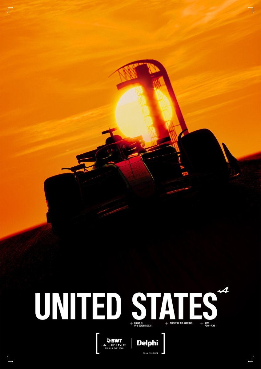 delphiautoparts's tweet image. The #USGP is almost here, and our partner @AlpineF1Team is ready to hit the track! This official race poster is full of energy and style – and the design story behind it is just as cool. Check it out here: alpinef1.com/news/behind-th…

Good luck, team! 🙌