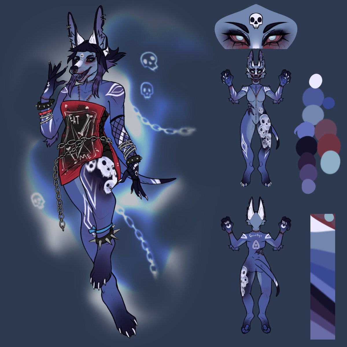 Ghostly Jackal
Up for adoption! 
SB-80$
MI-5$
AB- 350$ Includes fullbody render, an acrylic standee, and stickers!
Ends 24 hours after last bid