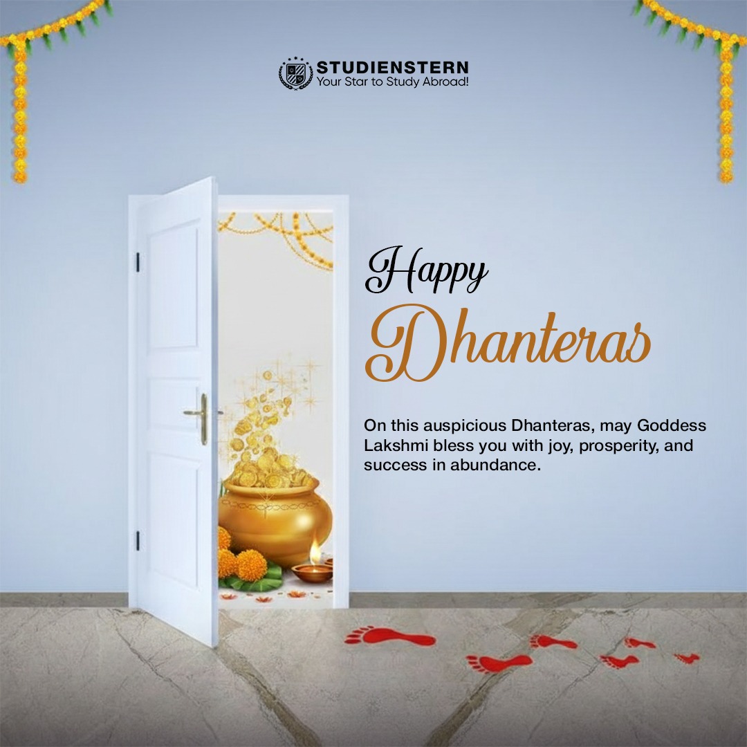studienstern's tweet photo. May this Dhanteras bring wealth, wisdom, and new beginnings.

At Studienstern, we wish every dreamer success and growth in all their endeavors. ✨

Happy Dhanteras! 🪔💰

#HappyDhanteras #Dhanteras2025 #FestiveWishes #Prosperity #StudyAbroad #Studienstern https://t.co/vlw1JnIHY5