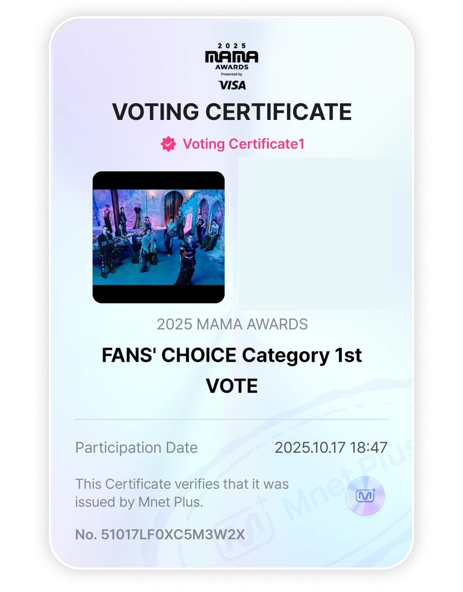 2025 MAMA FANS CHOICE

CARATS, This is our best chance at giving SEVENTEEN a daesang for their 10th anniversary!

Don't forget to vote on MNET Plus app as the criteria is 90% app, 10% X !

Use the tags #2025MAMAVOTE #SEVENTEEN to vote for SEVENTEEN!

Reposts count as VALID votes!