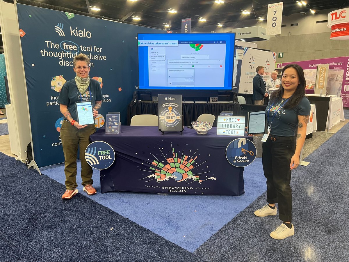 KialoEdu's tweet photo. Thanks for the nod, @aasl! 

Kialo won a Best Digital Tools Award. Stop by Booth #812 to learn how our free tool can increase your library’s digital engagement across content areas #AASL25 https://t.co/NcTFwgdYnT